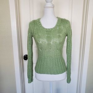 Vintage Women's Mint Green Sequence Sweater